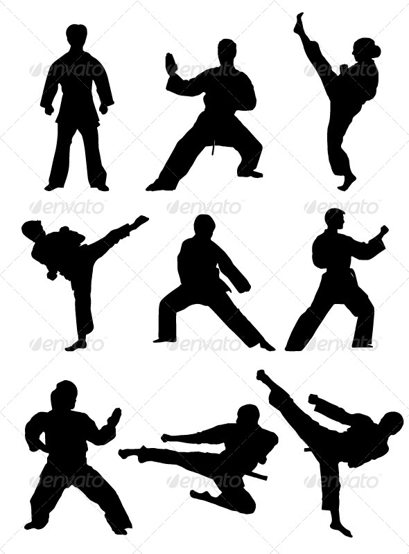 Download Karate Silhouettes by maneebe | GraphicRiver
