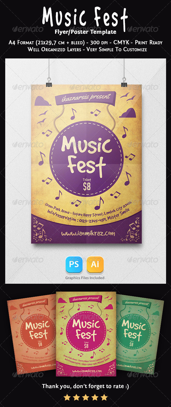 Music Fest Flyer Template - Concerts Events