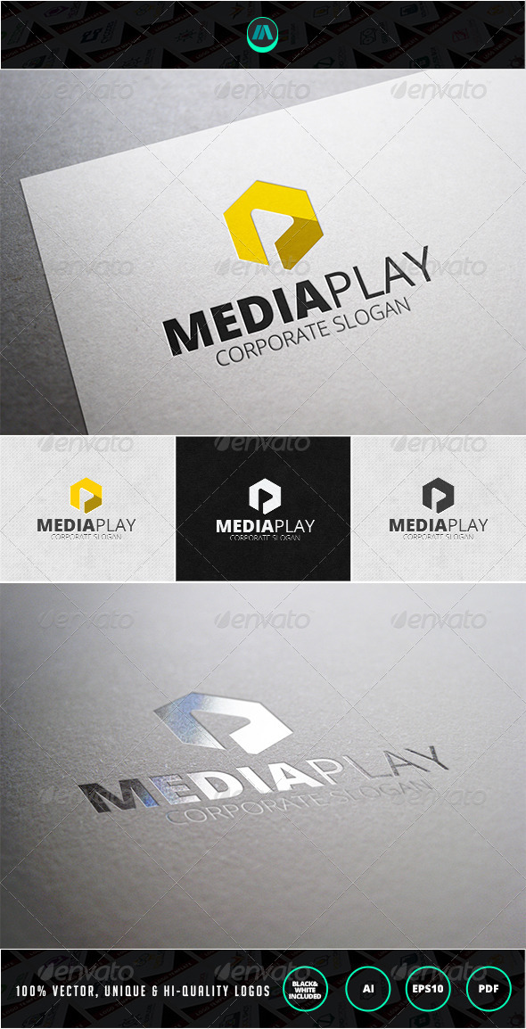 Media Play Logo Template - Objects Logo Templates