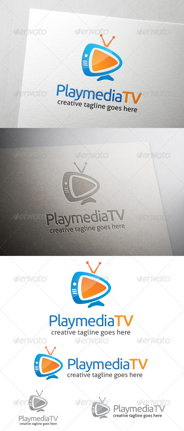 Play Media TV Logo - Objects Logo Templates