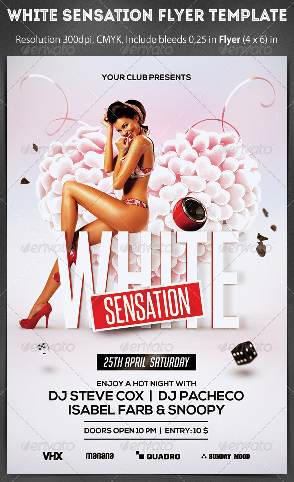 White Sensation Party Flyer - Clubs & Parties Events