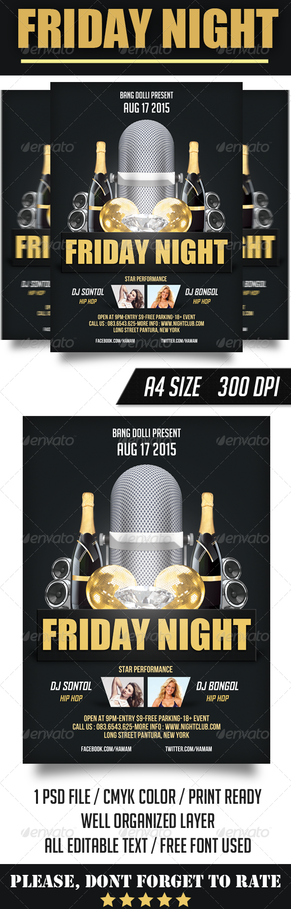 Friday Night Flyer Template - Clubs & Parties Events