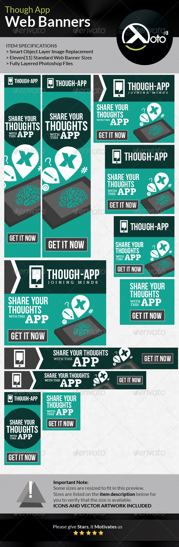 Though App Idea Cloud Web Banners - Banners & Ads Web Elements