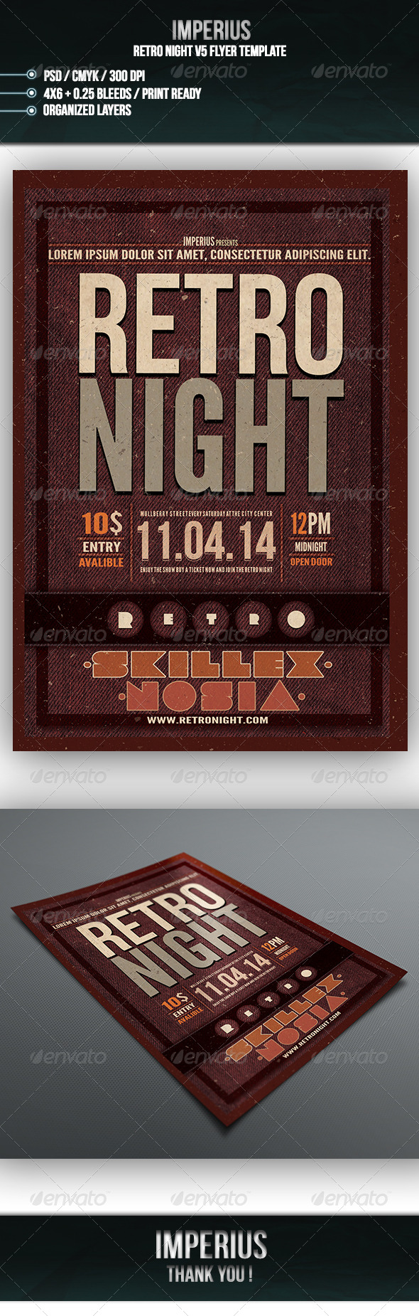 Retro Night V5 - Flyers Print Templates
