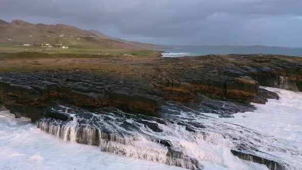 Huge Waves Breaking at Muckross Head - A Small Peninsula West of Killybegs, County Donegal, Ireland alt