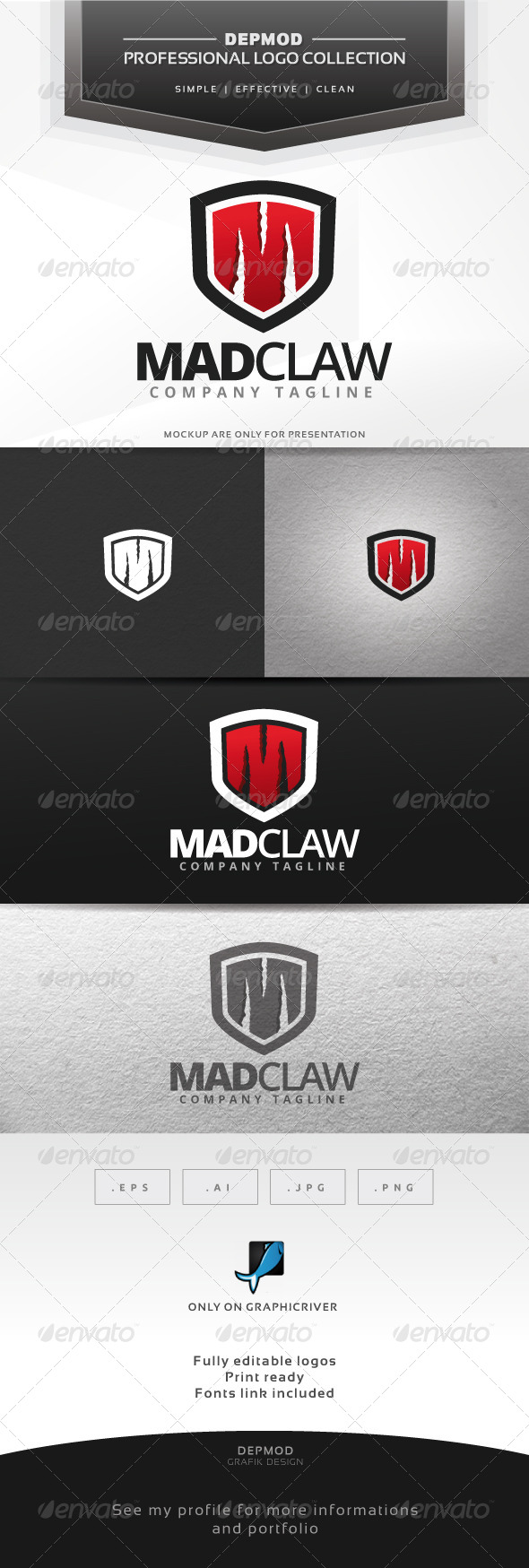 Mad Claw Logo - Letters Logo Templates