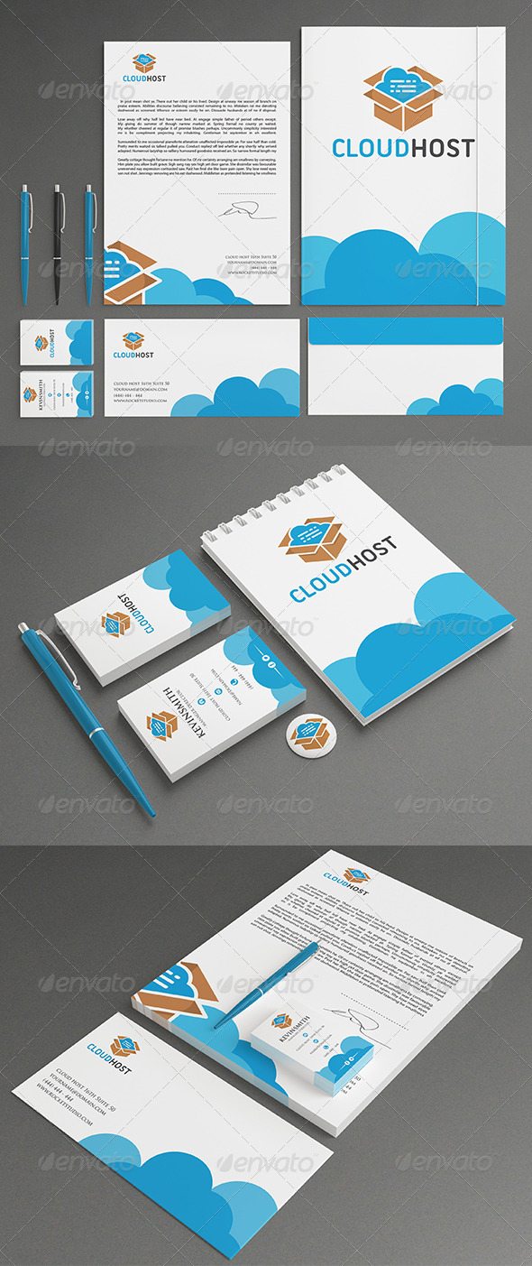 Cloud Stationery - Stationery Print Templates