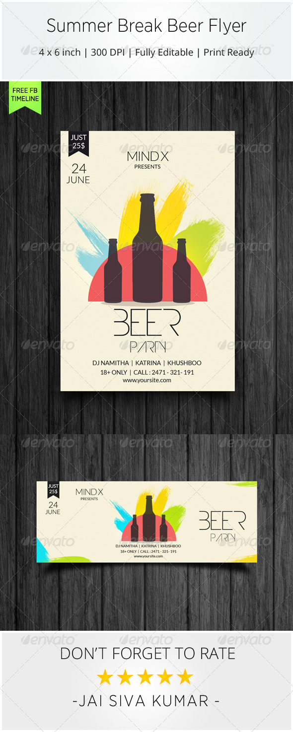Summer Break Beer Flyer - Clubs & Parties Events