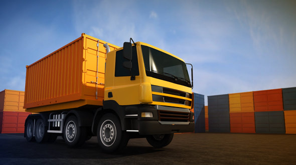 Freight Container on Semi Truck alt