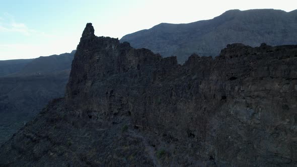 Ansite Fortress. Aerial shot through the wonderful Ansite Fortress on the island of Gran Canaria. An alt