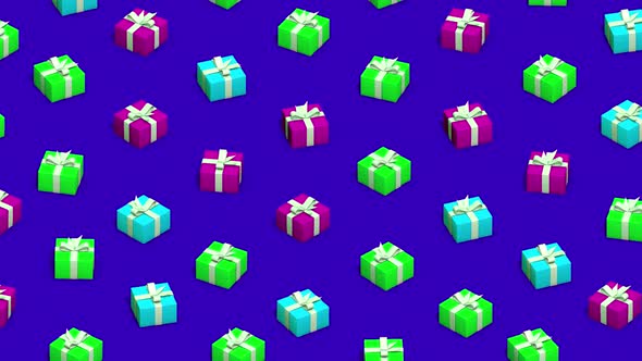 Boxes with gifts for christmas on blue background