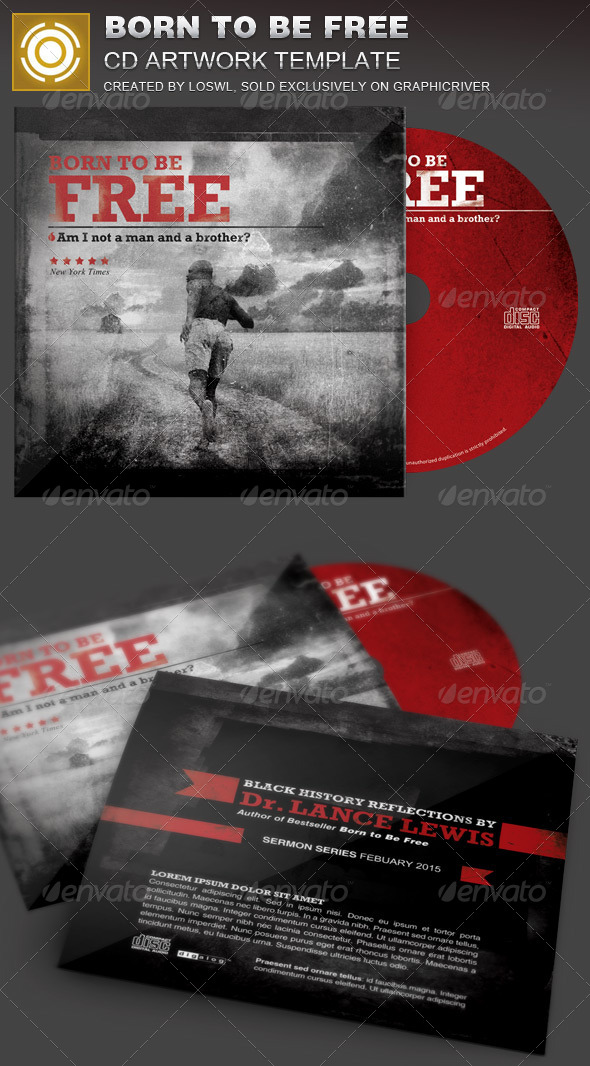 Born to Be Free Black History CD Artwork Template - CD & DVD Artwork Print Templates