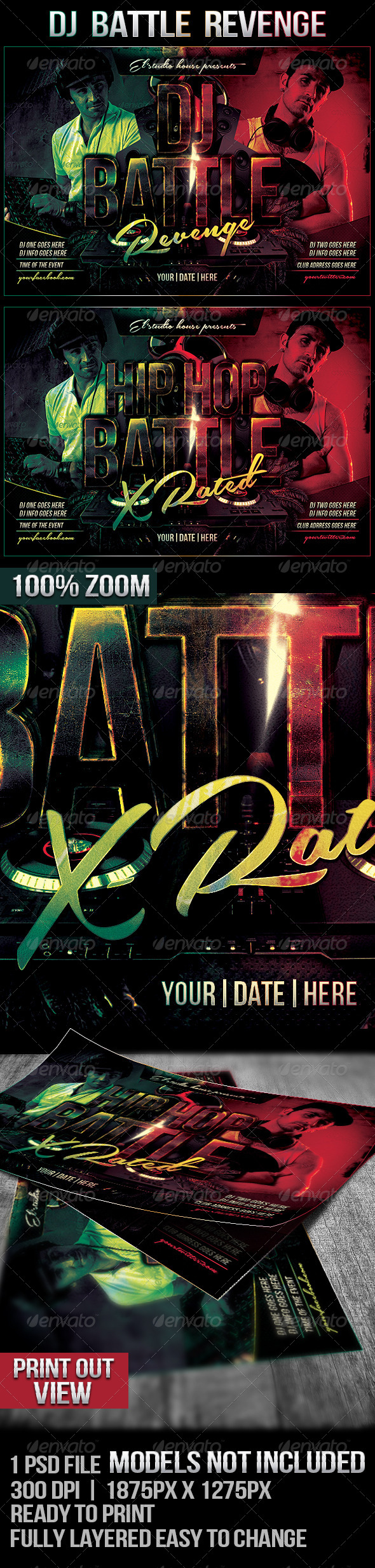 Dj Battle Revenge Rave Flyer - Flyers Print Templates