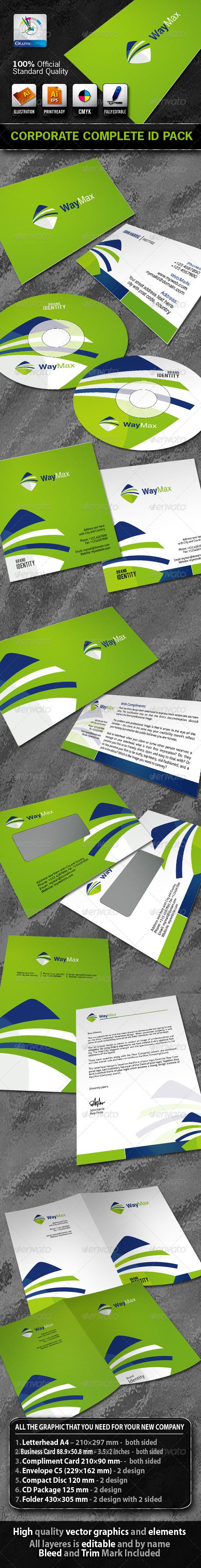 WayMax Business Corporate ID Pack With Logo - Stationery Print Templates