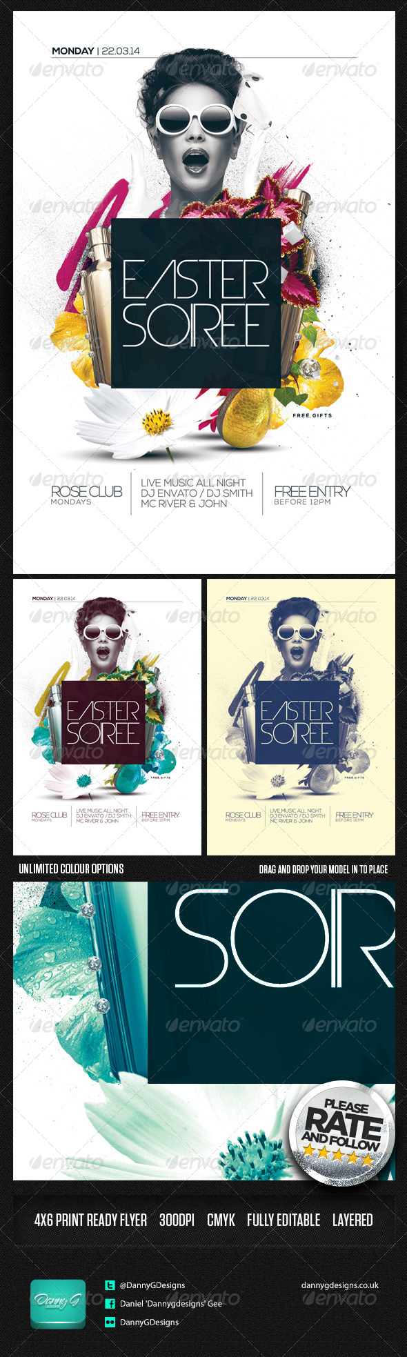 Easter Soiree Flyer Template PSD - Holidays Events