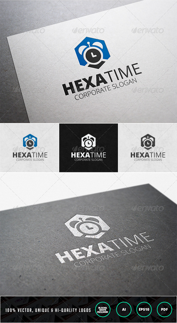 Hexa Time Logo Template - Objects Logo Templates