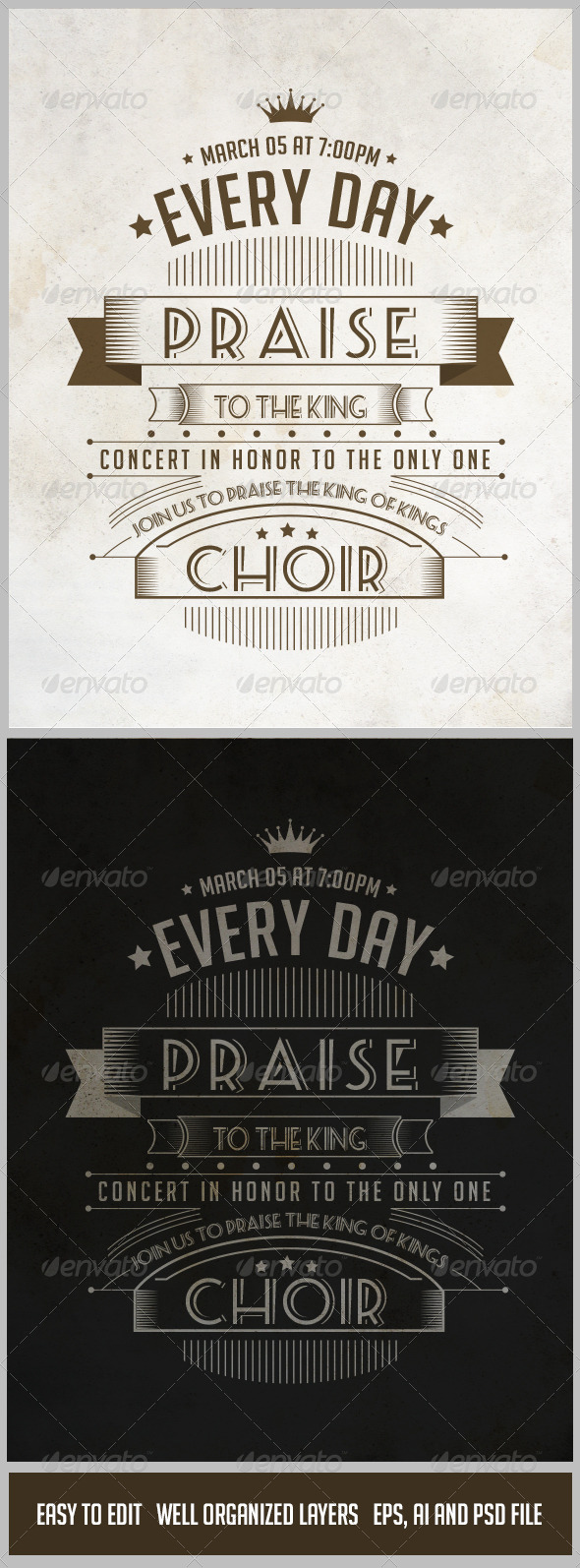Vintage Poster in Shape Layers V.01 - Concerts Events