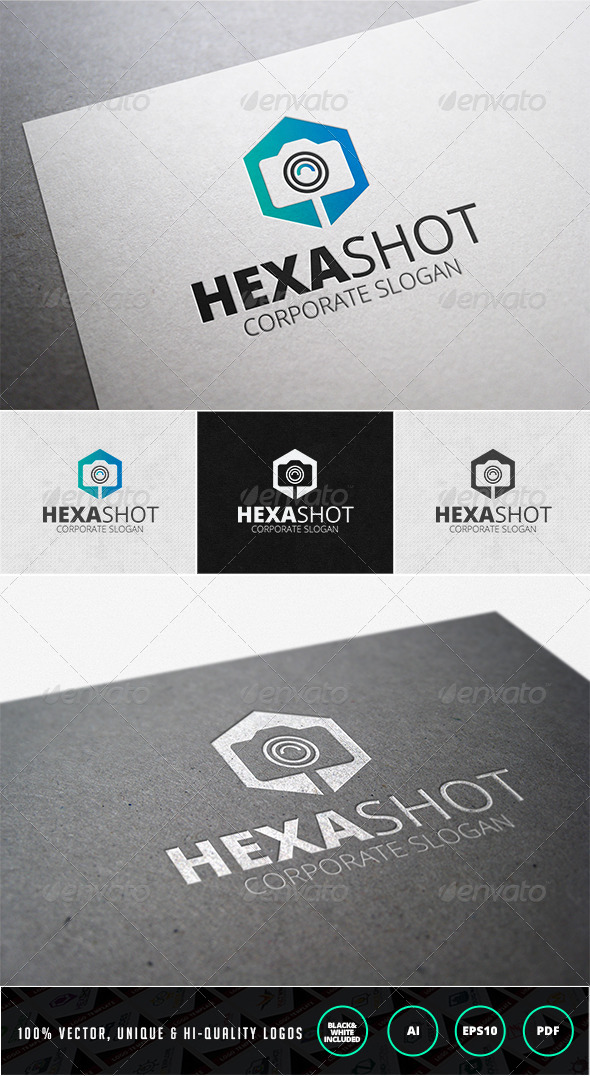 Hexa Shot Logo Template - Objects Logo Templates
