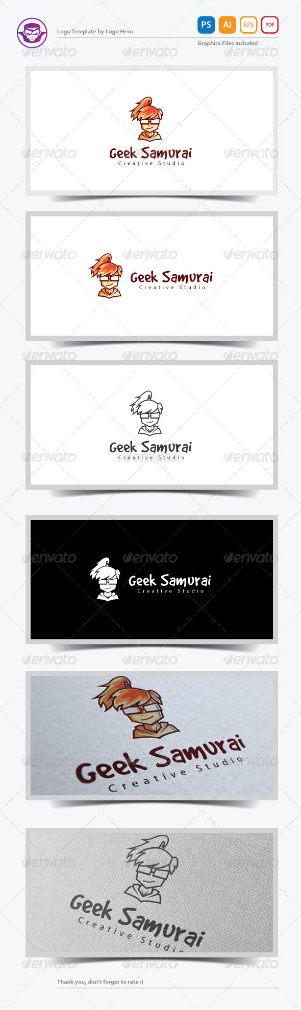 Geek Samurai Logo Template - Humans Logo Templates