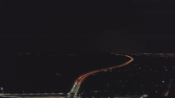 Aerial view of Night highway and lots of lightning 01 alt