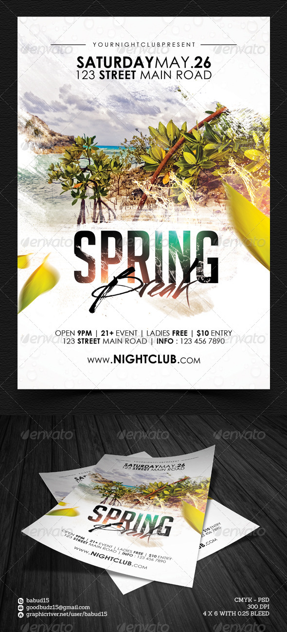 Spring Break Flyer Template Vol. 2 - Events Flyers
