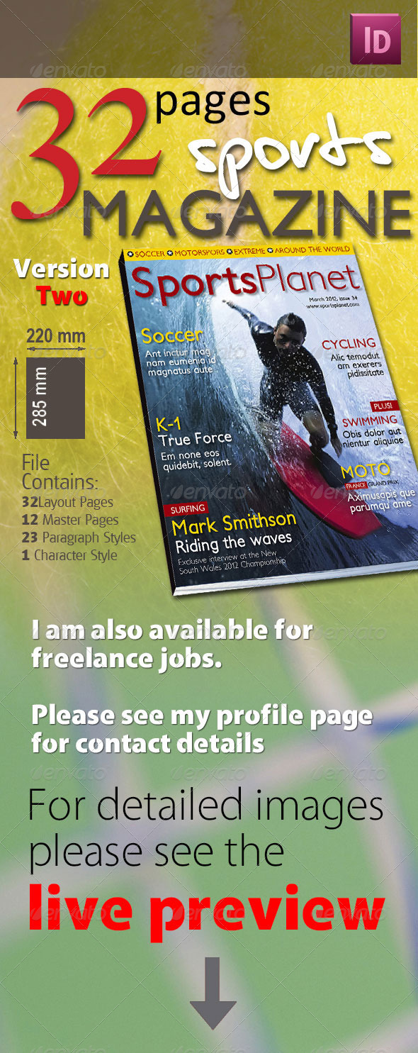 32 Pages Sports Magazine Version Two - Magazines Print Templates