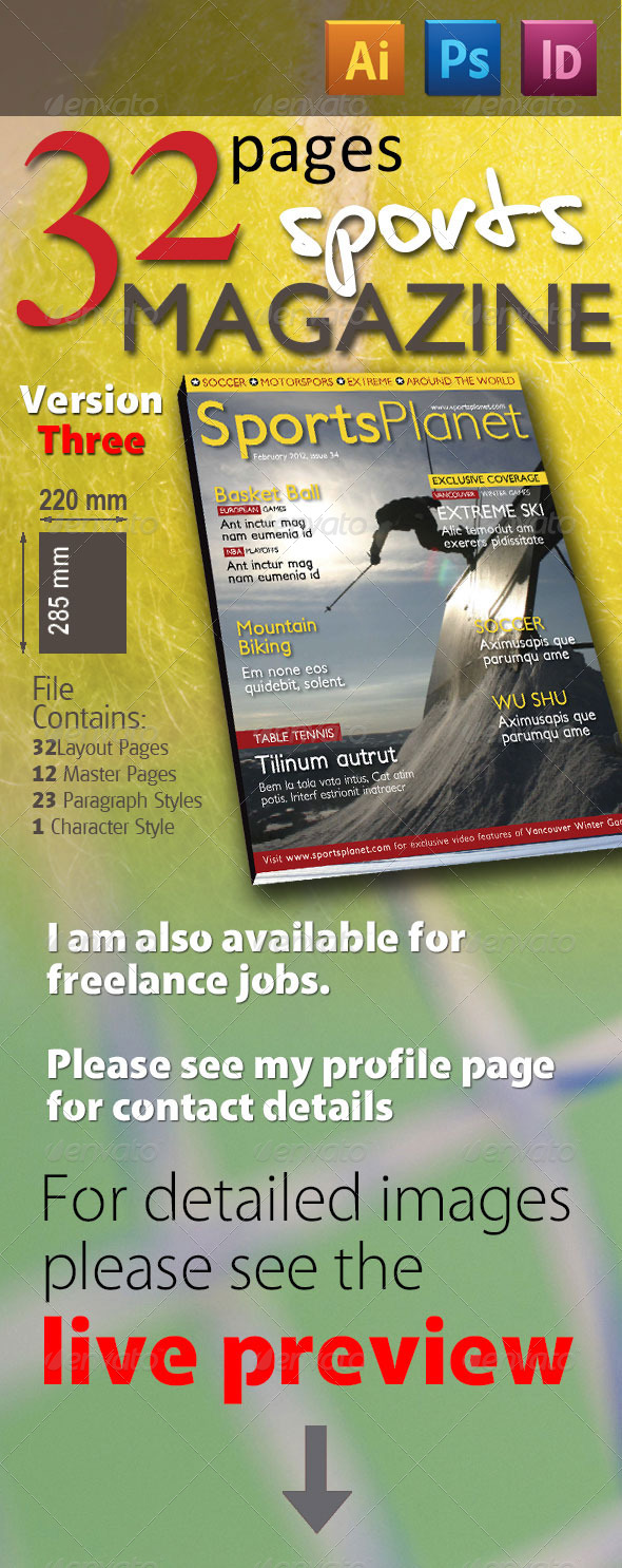 32 Pages Sports Magazine Version Three - Magazines Print Templates