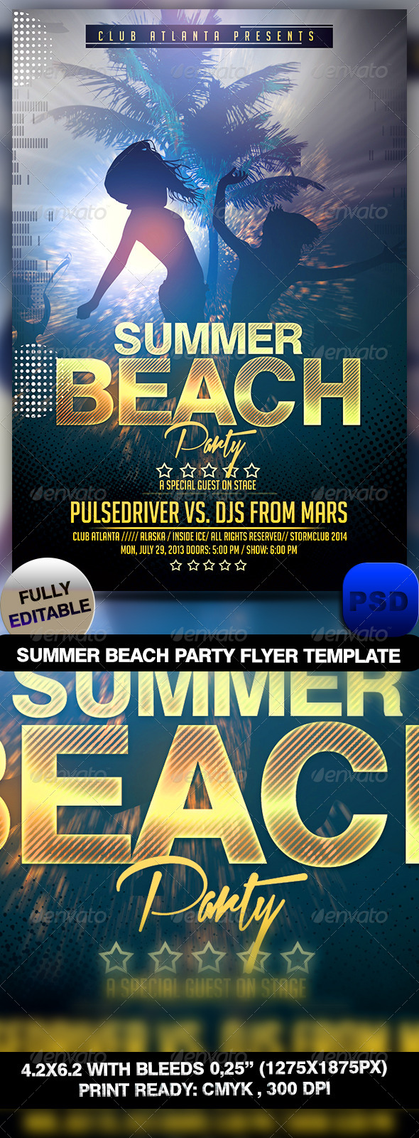 Summer Beach Party Flyer Template - Events Flyers