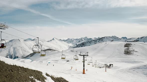 Livigno Italy  February 21 2022 Aerial View of Livigno Ski Resort in Lombardy Italy alt