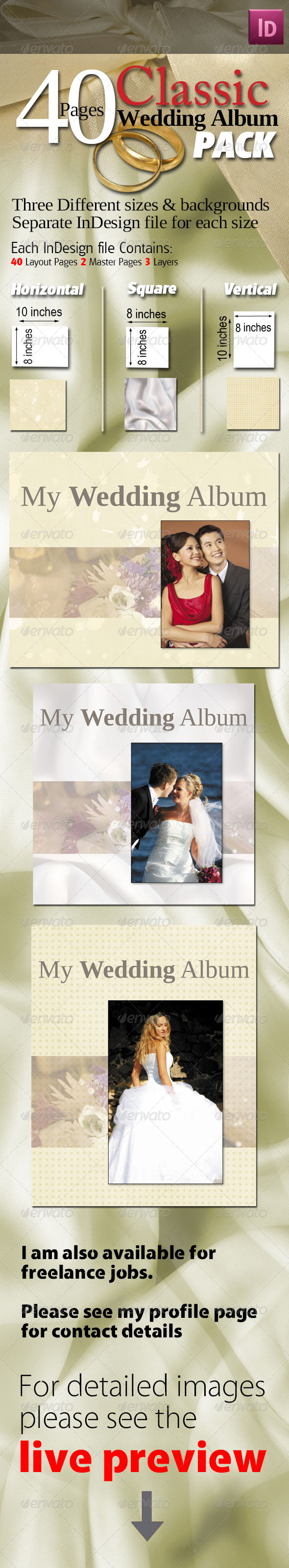 40 Pages Classic Wedding Albums Pack - Miscellaneous Print Templates
