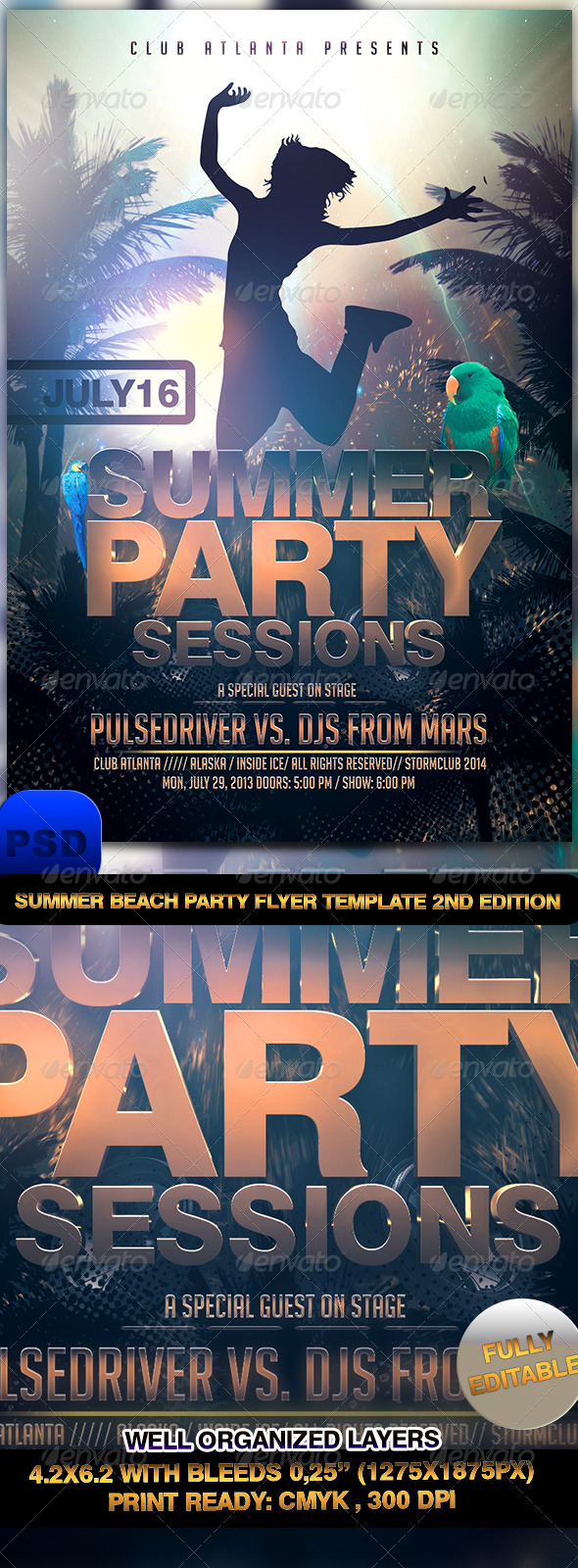 Summer Beach Party Flyer Template 2nd Edtition - Events Flyers