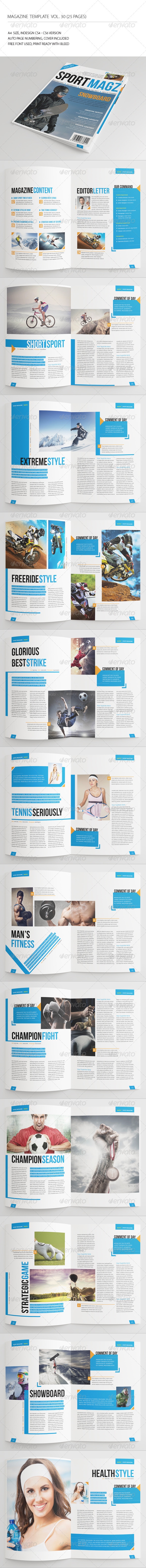25 Pages Sport Magazine Vol30 - Magazines Print Templates