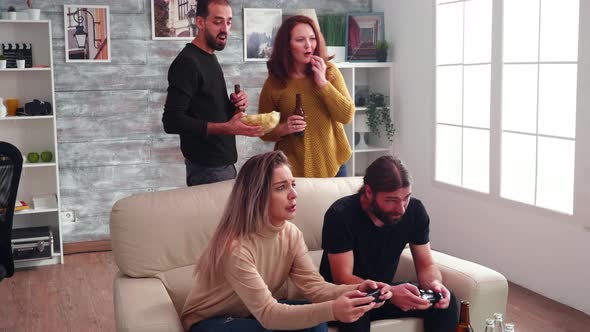 Happy Bearded Man with Long Hair for His Victory alt