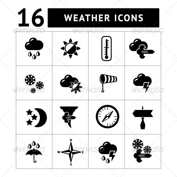 Set Icons of Weather - Abstract Icons