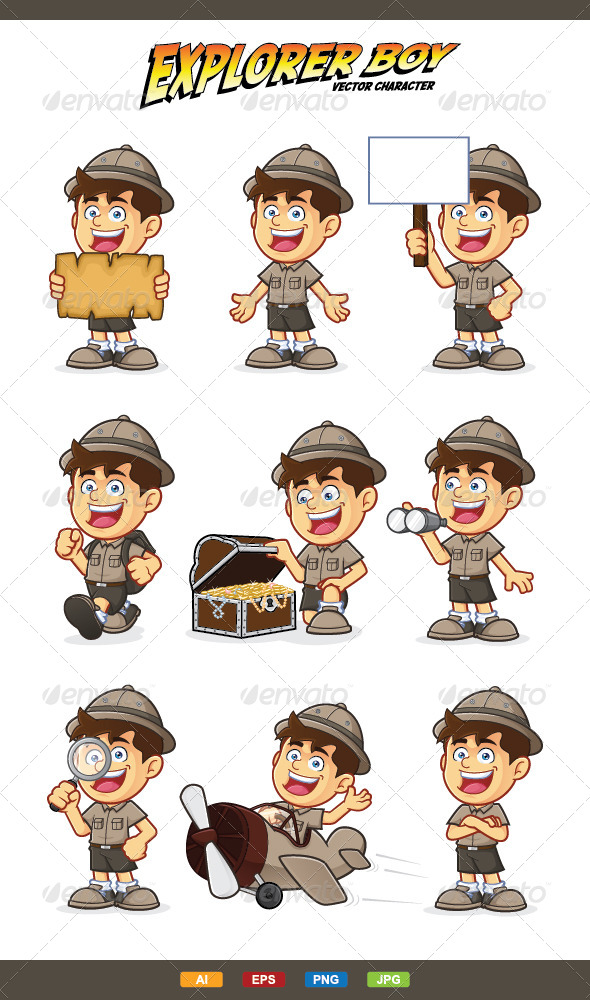 Boy Scout or Explorer Boy Character - People Characters