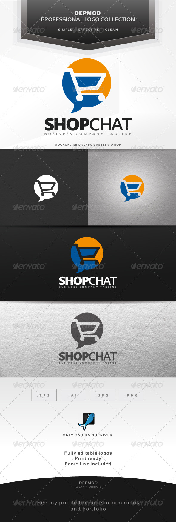 Shop Chat Logo - Symbols Logo Templates
