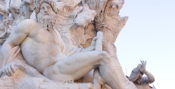Fontana dei Quattro Fiumi Detail alt