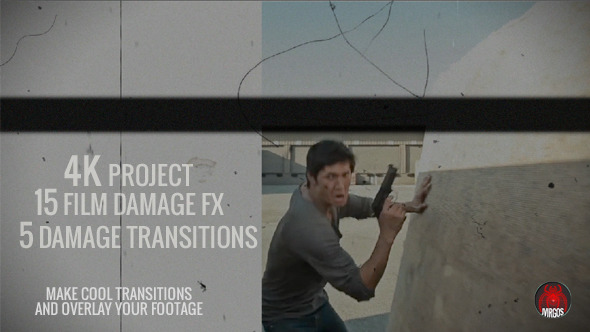 Film Damage 4k-Scratch Dust Hair And Transitions