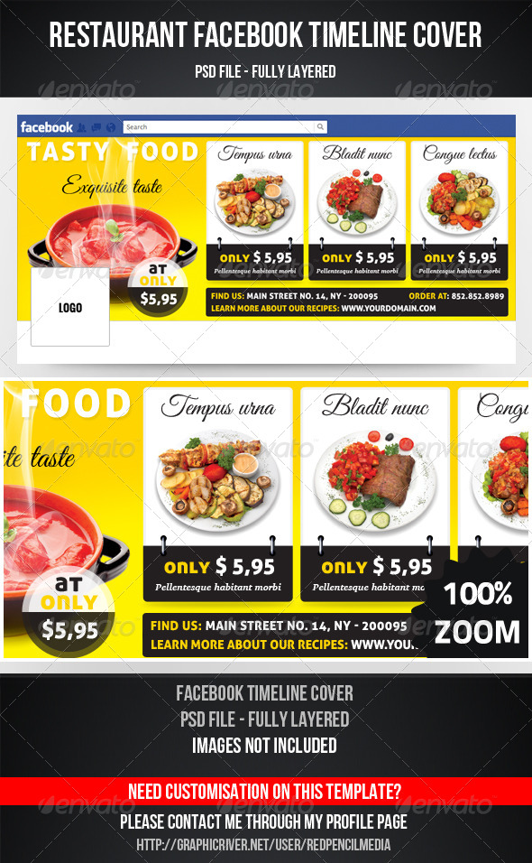 Restaurant Timeline Cover - Facebook Timeline Covers Social Media