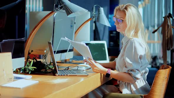 Businesswoman Booker Overworked  On Project Deadline. Accountant Overtime Work. Lawyer. alt