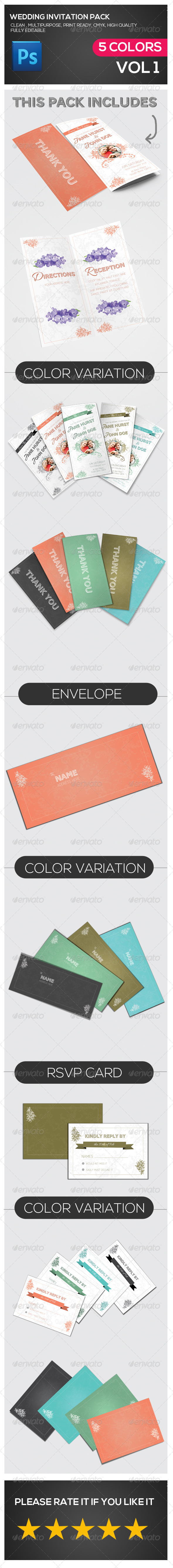 Wedding Invitation Multipurpose Pack - Cards & Invites Print Templates