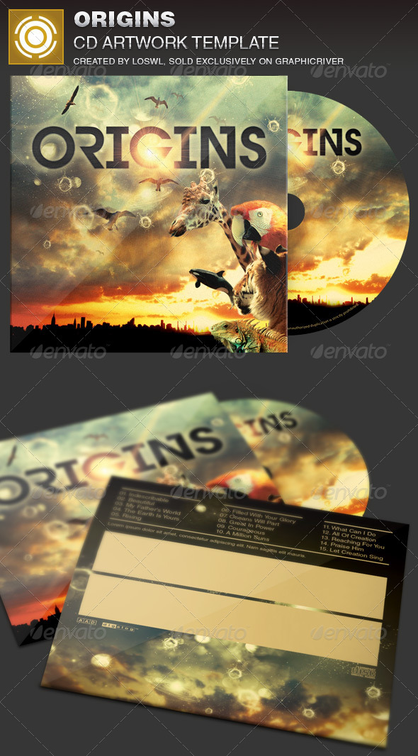 Origins CD Artwork Template - CD & DVD Artwork Print Templates