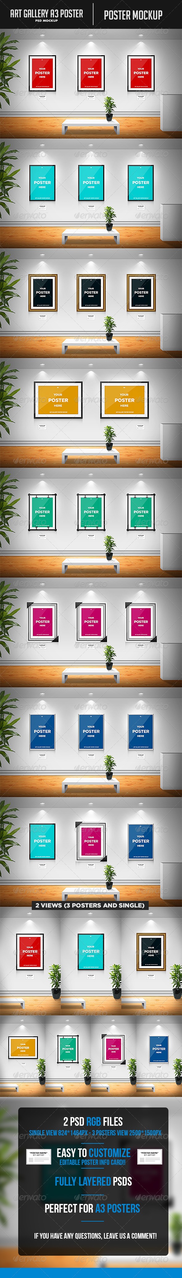 Art Gallery A3 Poster Mockup - Posters Print