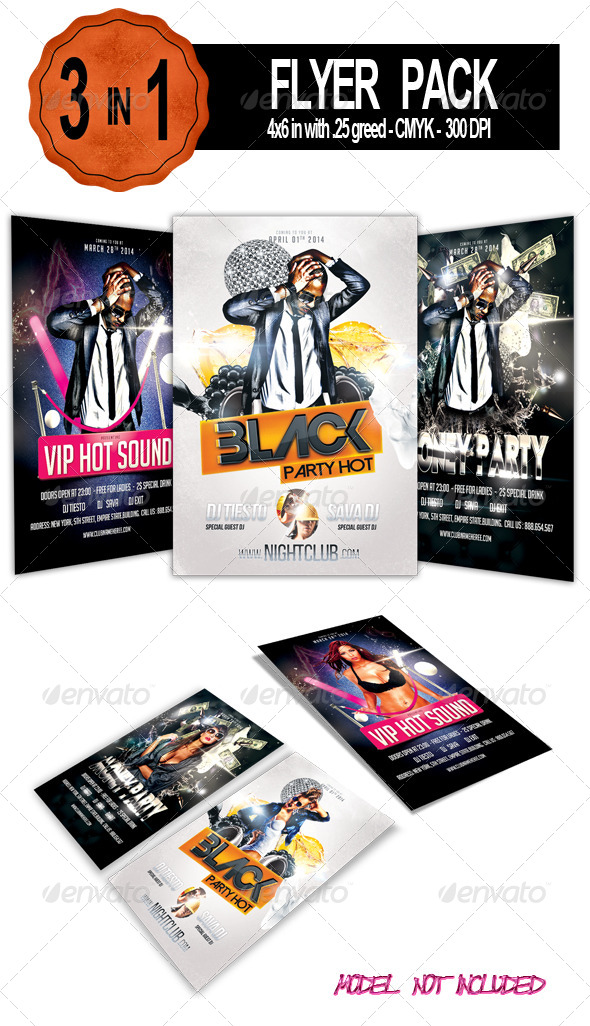 3-in-1 Flyer Pack - Clubs & Parties Events