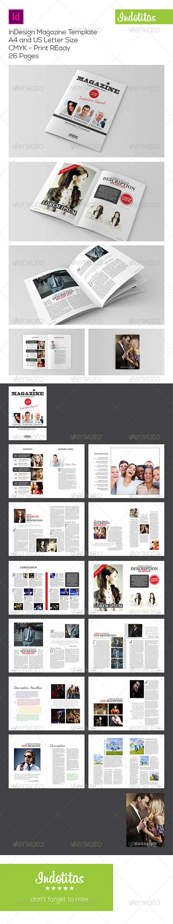 InDesign Magazine Template - Magazines Print Templates