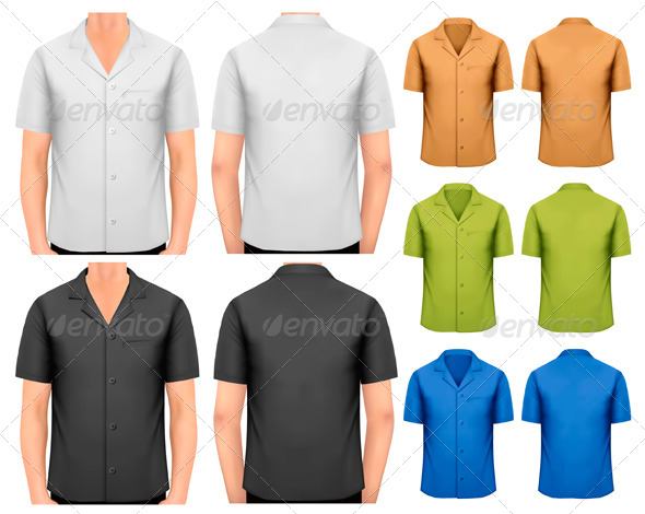 Black and White and Color Men's T-Shirts - Commercial / Shopping Conceptual