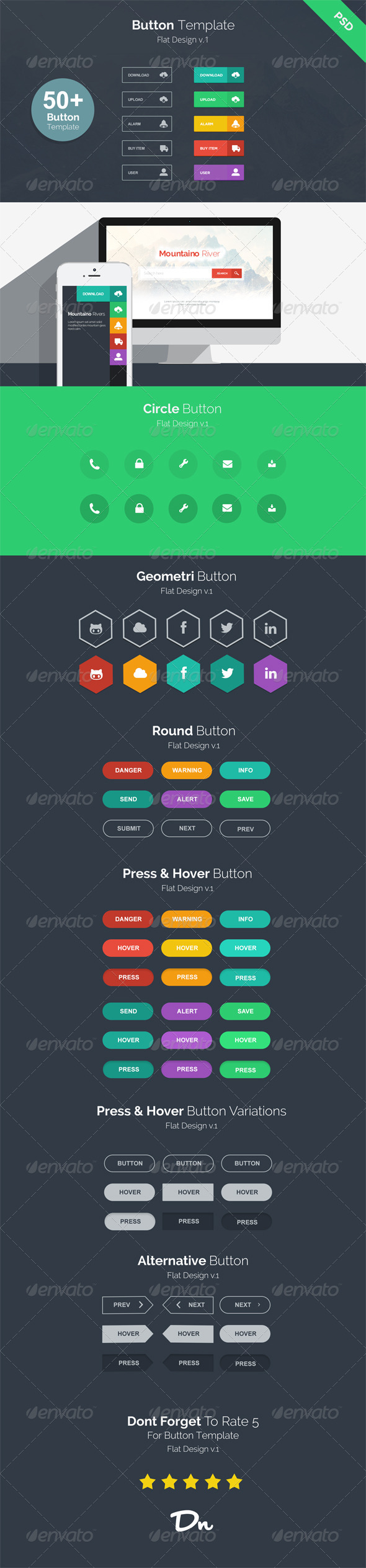 Button Template v.1 - Buttons Web Elements