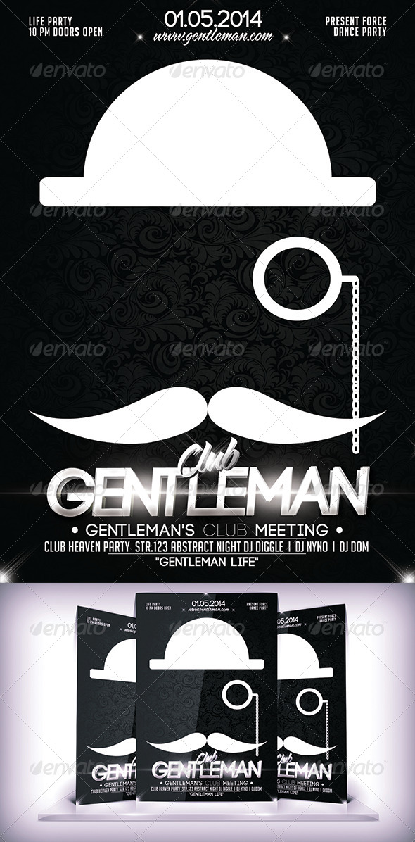 Gentleman Club Flyer - Flyers Print Templates