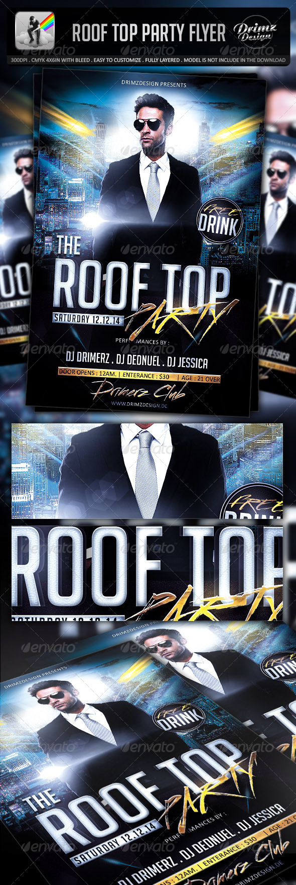 Roof Top Party Flyer - Clubs & Parties Events
