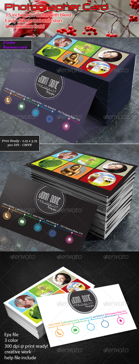 Photography Business Card - Business Cards Print Templates